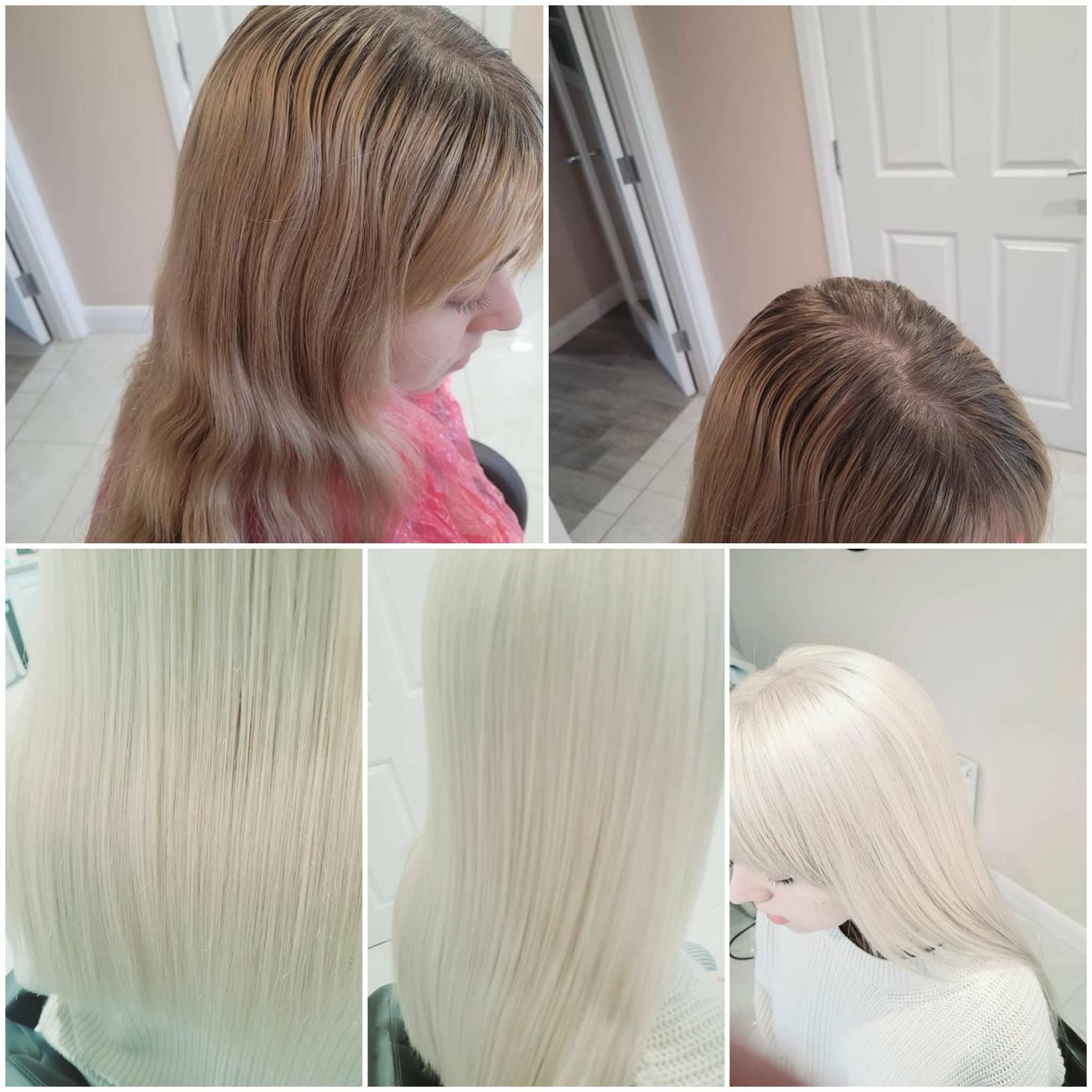 Before and after of a colour done at Aušra Beauty Studio